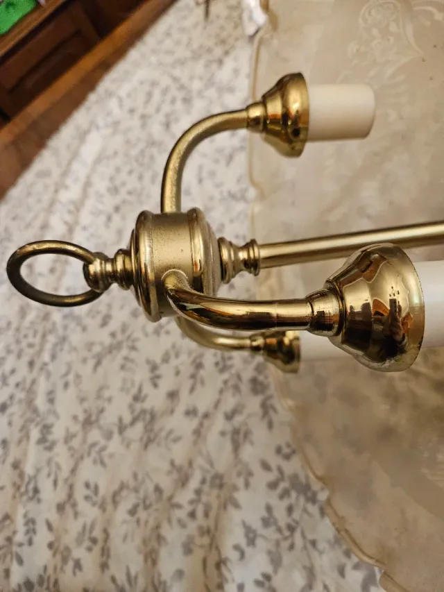 Lámpara colgante retro dorada