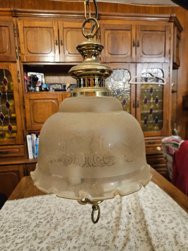 Lámpara colgante retro dorada