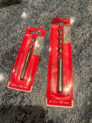 Brocas Milwaukee Ø 8 x 100 mm y Ø 12 x 150 mm