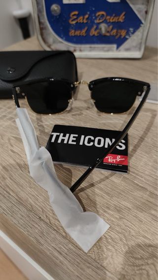 Gafas de Sol Ray-Ban Clubmaster Negro/Dorado