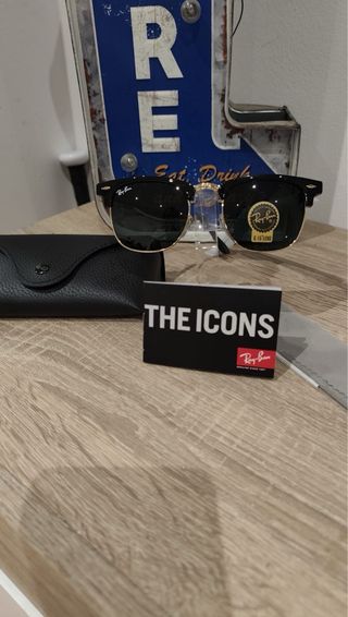 Gafas de Sol Ray-Ban Clubmaster Negro/Dorado