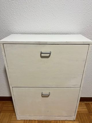 Zapatero blanco de madera