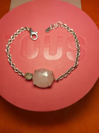 Pulsera Tous Plata Cuarzo Rosa y topacio