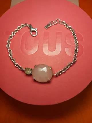 Pulsera Tous Plata Cuarzo Rosa y topacio
