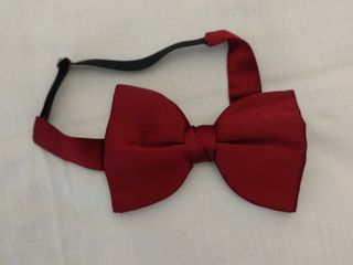 Pajarita novio raso rojo brillante vintage nueva