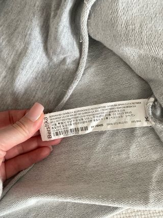 Sudadera Bershka gris y rosa mujer Talla S