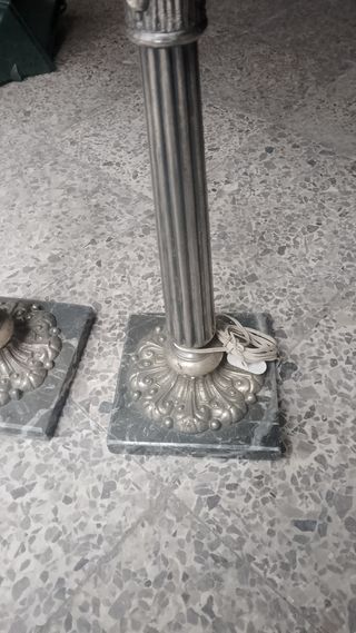 Lampara de mesa antigua alpaca