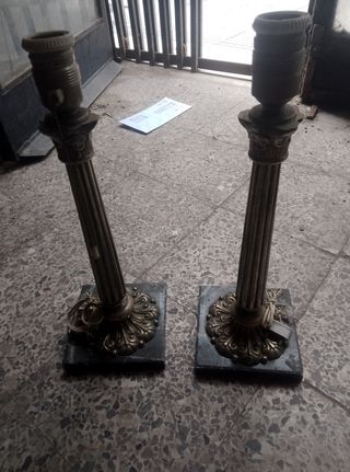 Lampara de mesa antigua alpaca