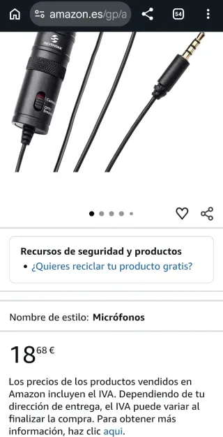 Microfono a baionetta Boya by-M1 per smartphone