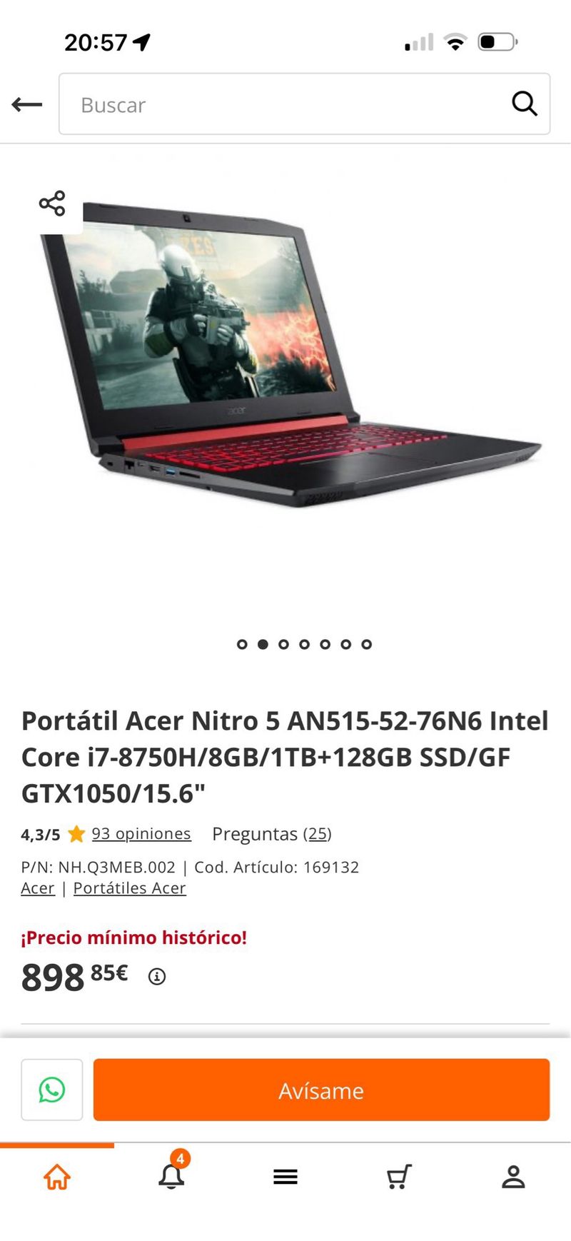 Portátil Acer Nitro 5 afbeelding 7