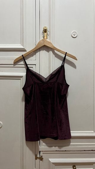 Top tirantes terciopelo granate
