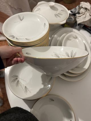 Vajilla Porcelana Vintage Royal China Dorada