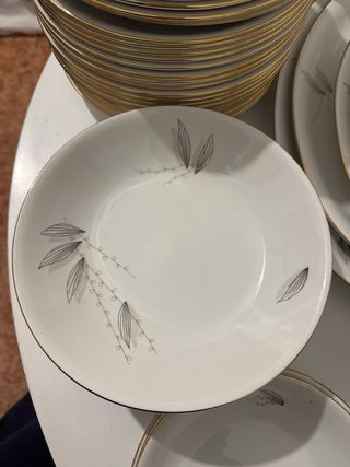 Vajilla Porcelana Vintage Royal China Dorada