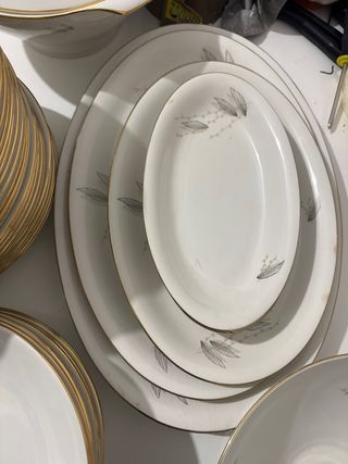 Vajilla Porcelana Vintage Royal China Dorada