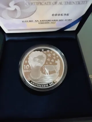Moneda 10€ España 2022 XX Aniversario del Euro