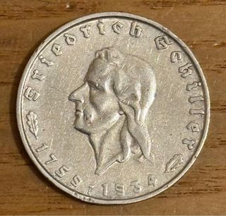 Alemania 2 Reichsmark 1934 Plata 0.625