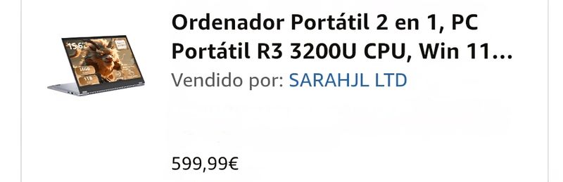 Portátil 2 en 1 Ryzen 3 3200U Táctil afbeelding 2