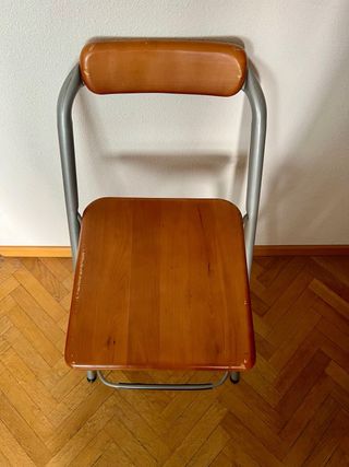 Taburete alto plegable madera y metal