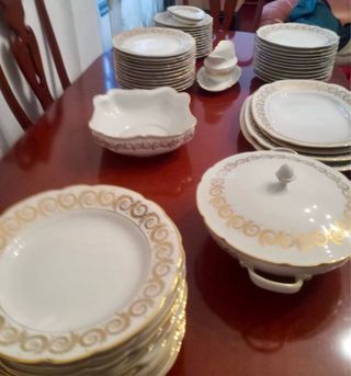 Vajilla Bidasoa Porcelana Dorada