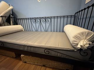 Sofá Cama Diván Hierro Beige/Negro. OFERTA!