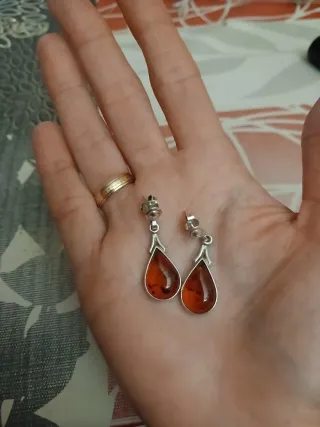 Pendientes Plata Ámbar Gota