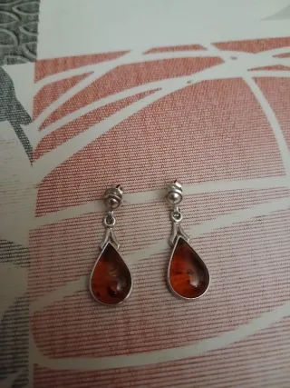 Pendientes Plata Ámbar Gota