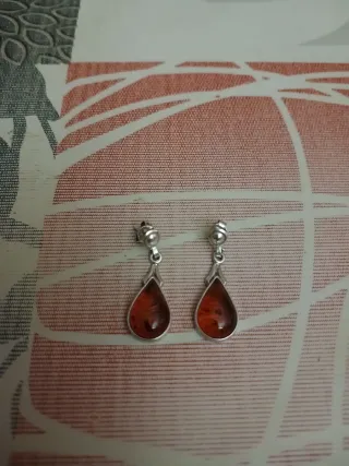 Pendientes Plata Ámbar Gota