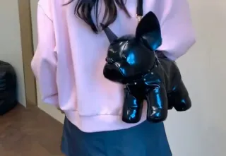 Borsa cane bulldog francese punk