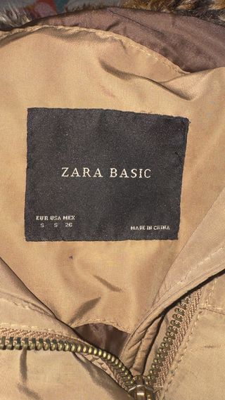 Abrigo Zara Lana Italiana Camel Talla S