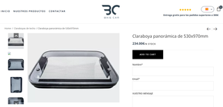 Claraboya panorámica 530x970mm