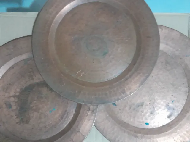3 Platos Vintage Cobre Martillado