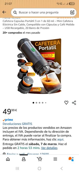 Cafetera Portátil Eléctrica Sin Cable