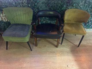 Sillas de terciopelo verde (2 unidades)