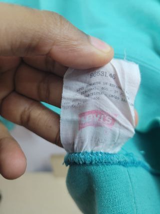 Sudadera Vintage Levi's 90s Verde Menta Talla L