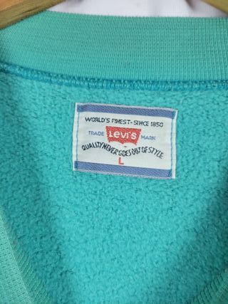 Sudadera Vintage Levi's 90s Verde Menta Talla L