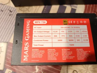Fuente Alimentación Mars Gaming MPII 750W