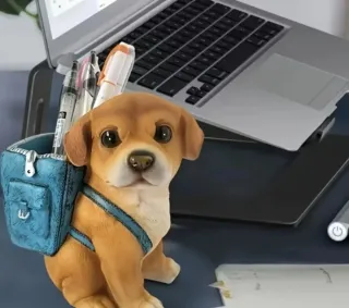 Portapenne cane salvadanaio con zainetto
