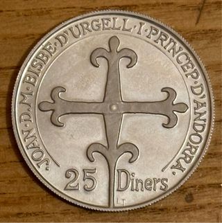 Andorra 25 Diners 1988 Plata 0.900