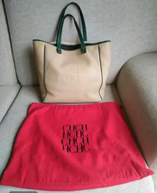 Bolso Tote CH Beige y Verde