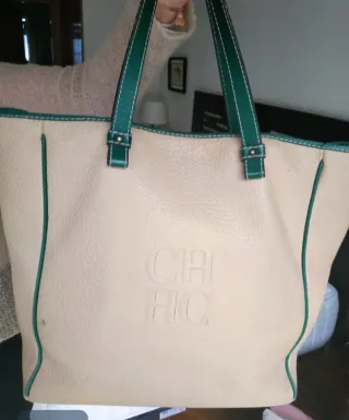 Bolso Tote CH Beige y Verde