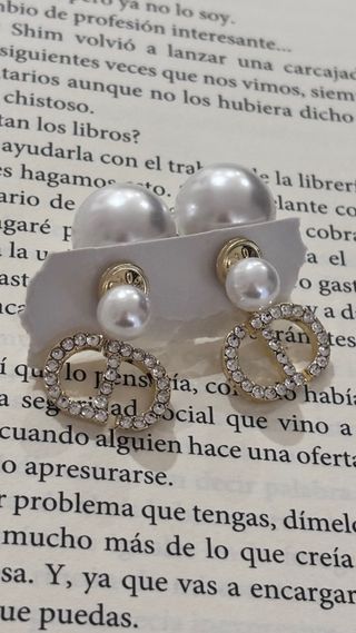 Pendientes perla reversibles oro