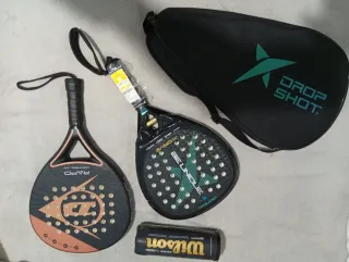 Pala Padel Drop Shot X-Drive y dunlop 2 palas.