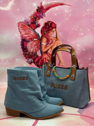 Conjunto Guess: Bolso y Botas Vaqueras