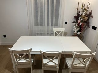 Mesa comedor extensible blanca