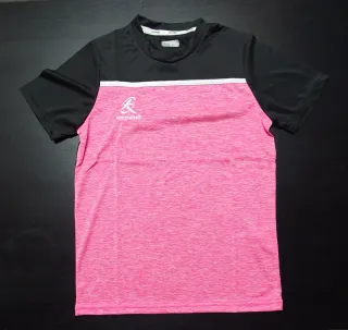 Camiseta deportiva Kedeke negra y rosa
