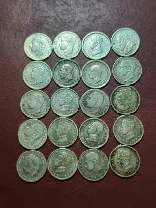 20 Monedas Españolas Plata.