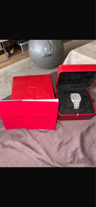 Cartier Santos XL Diamantes 24Q Full Set nuevo.
