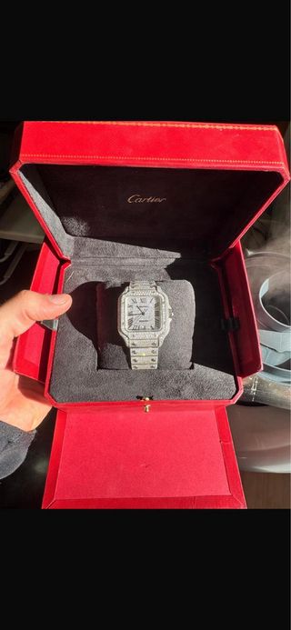Cartier Santos XL Diamantes 24Q Full Set nuevo.
