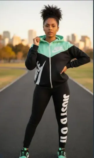 Conjunto deportivo Nike negro y rosa