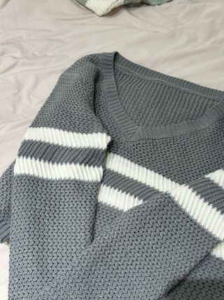 Lote 2 jerséis rayas gris y verde